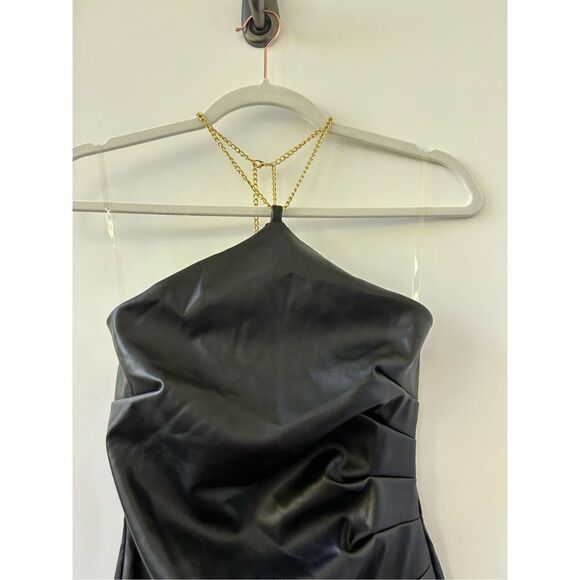 Nookie X Revolve Halter Neck Barbella Mini Dress Women's Black Matt Small NWT - Picture 11 of 12